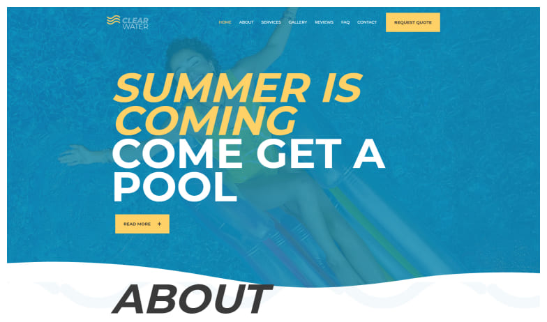 Astra-Excellent WordPress theme for pool service