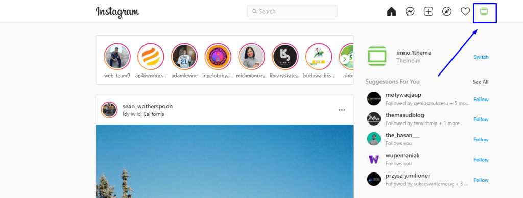 Click on your Instagram account avatar
