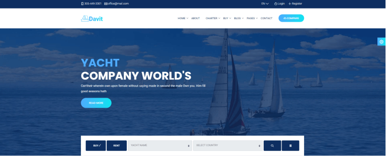 Davi Responsive WordPress Themes for Boat Renting Website