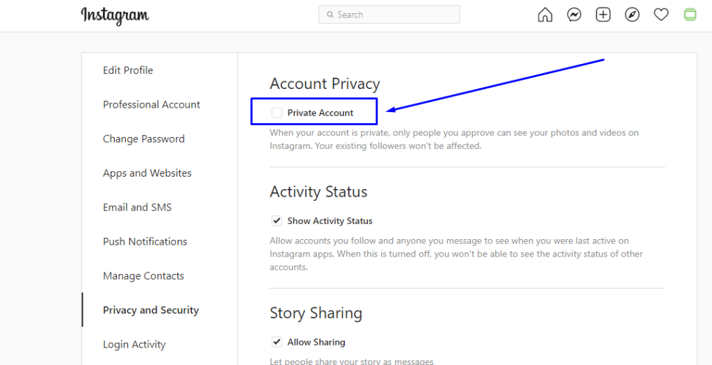 Private Account on PC