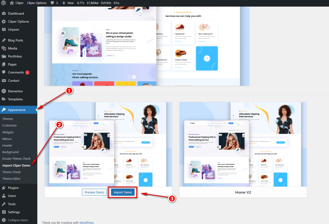 Import Demo Content – ThemeIM